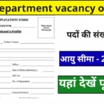 Food Department vacancy out 2024